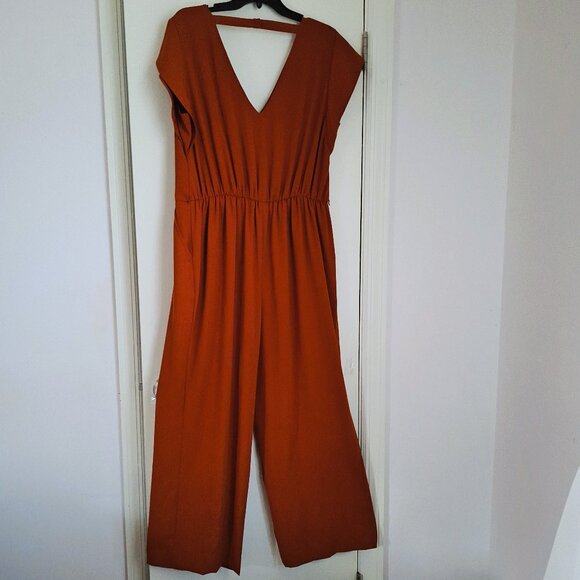 A New Day Jumpsuit Brown V-Neck Size XL - Picture 2 of 11